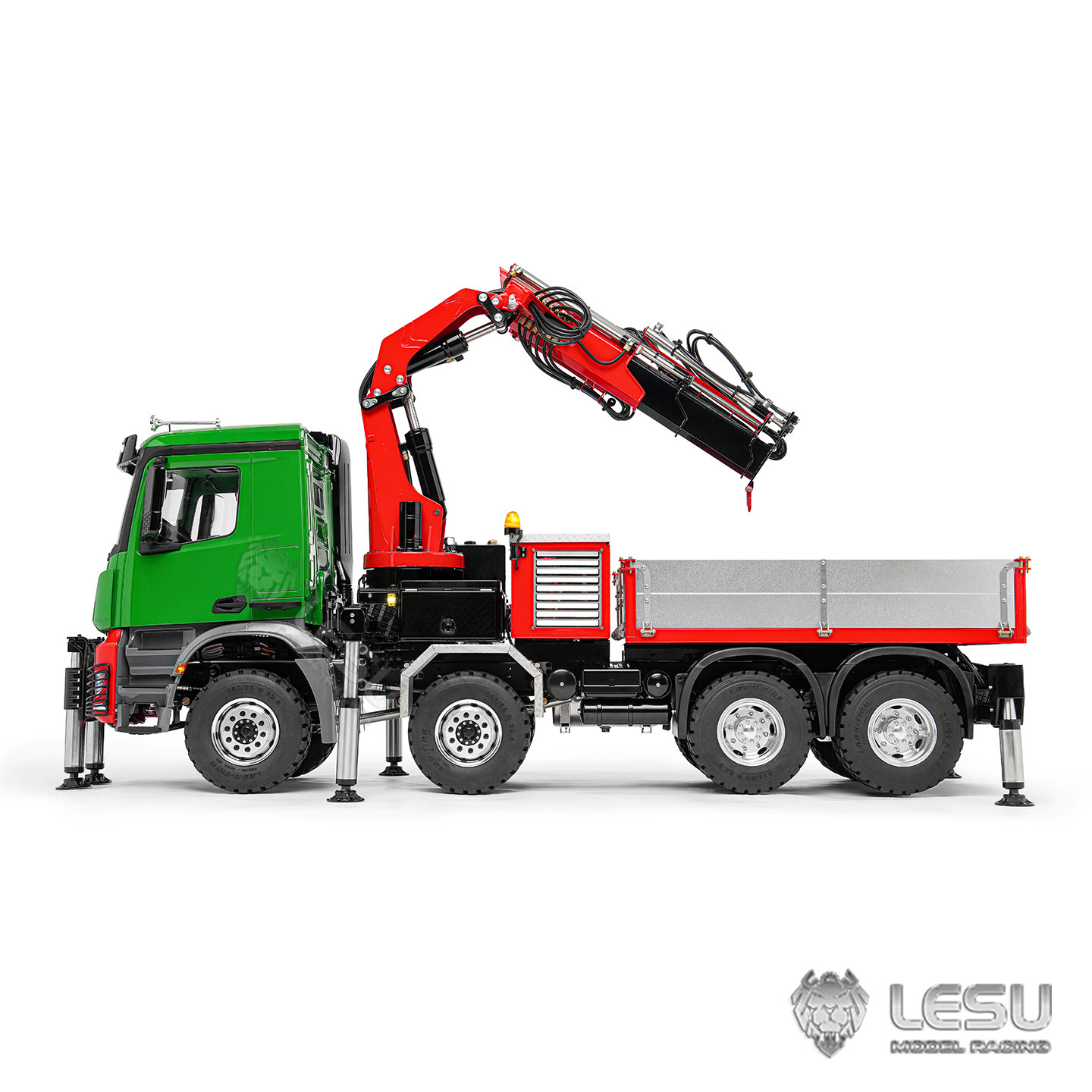 Rc Hydraulic Dump Truck 8X8 Metal - LESU Truck-Mounted Crane 1/14 3363 8X8