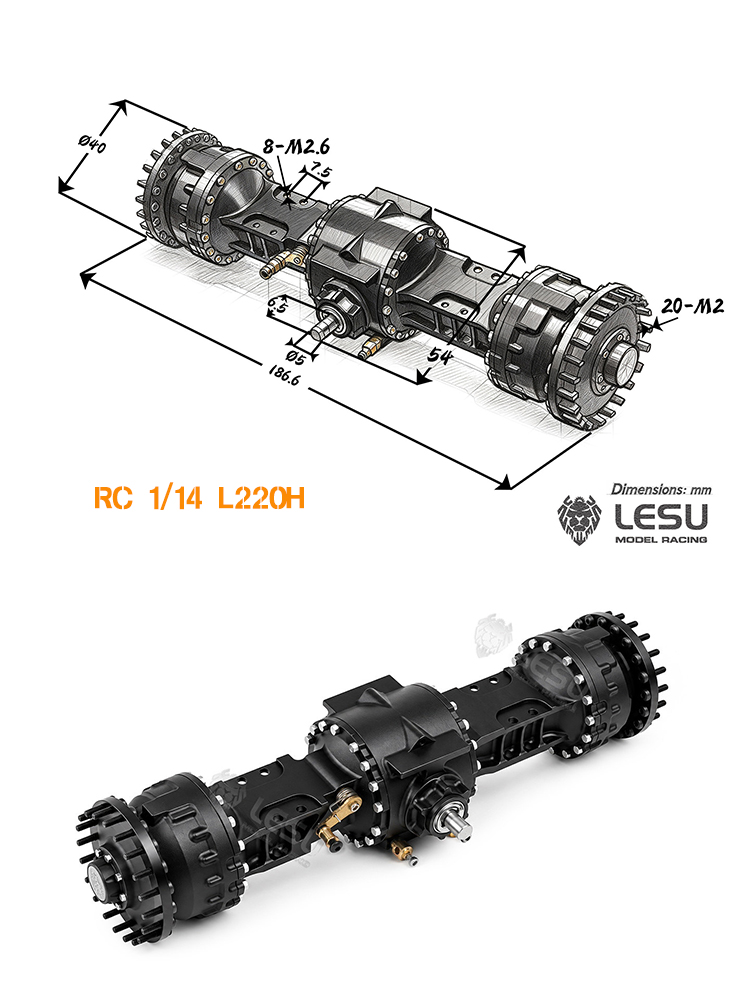 RC 1/14 Loader Drive Axle With - Rc Hydraulic Wheel Loader 1/14 ulasan dan harga